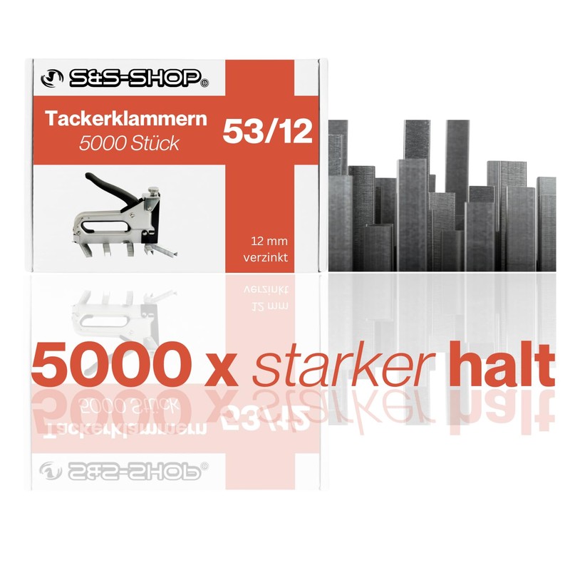 S&S-Shop Tackerklammern Typ 53 | 5000 Stück | Maße/Größe wählbar