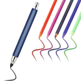 COZYEXPR Drawing Pencil with Colored Pencils Bulk 5.6mm Mechanical Pencil Rainbow Lead Refills Mechanical Clutch Graphite Pencils with Built-in Sharpener Metal Sketch Pencils for Drawing,Construction