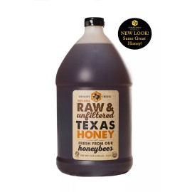 Desert Creek Honey One Gallon (12lb) Raw, Unfiltered Texas Honey. Non-GMO, Kosher.