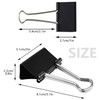 10PCS Binder Clips Black Metal Foldback Clamps Document Paper 51mm