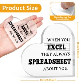 Colleague Coworker Inspirational Gift Acrylic Heart-Shaped Keepsake Team Thank You Gift Motivation Gift for Employee Acrylic Heart Plaque Appreciation Gift for Boss Colleague Office Gift for Women Men