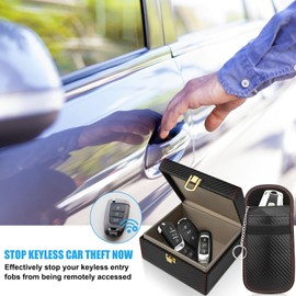 Faraday Box, [with 2 Faraday Pouch] Diyife 5-7 Car Keys Capacity Faraday Box for Car Keys RFID Box Key Box with Faraday Bag Signal Block Key Fob Protector Box Anti Theft Car Key Box for Car Keys