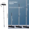 Floor Scrubber Brush, Telescopic Handle 2 in 1 Scraper Brush,