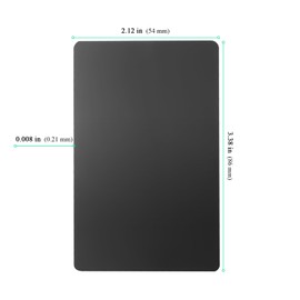 SENJEOK 200Pcs 3.38 x 2.12 Inch Blank Metal Business Cards, 0.21mm Thickness Black Aluminium Name Visiting Card Blanks for Engraving, 86 x 54mm