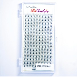 LaDulcie Lash Cluster D Curl Lashes Individual 160 False Eyelash Clusters. Size: S(10mm); M(12mm); L(14mm); XL(15mm); XXL(16mm); XXXL(17mm). Separate home eyelash extension set (16D 0.04-D, XXXL)