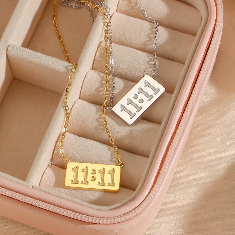 PAURO Women's 11 11 Angel Number Necklace Charm Choker Numerology