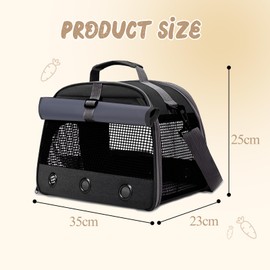 APKOL Small Pet Carrier Bag, Guinea Pig Carry Bag, Transport Box, Rabbit Carry Bag, Small Animal Pet Carrier for Hamsters, Hedgehog, Guinea Pigs and Small Pets, Black