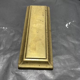 UNFINISHED STAMPED BRASS 9” LONG  X 3” WIDE RECTANGLE BACK PLATE MADE IN USA