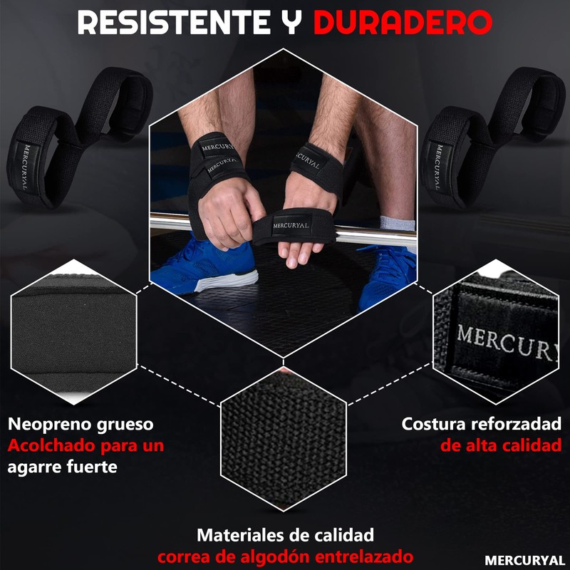 MERCURYAL Figure 8 Padded Lifting Straps Strength Training - Weight