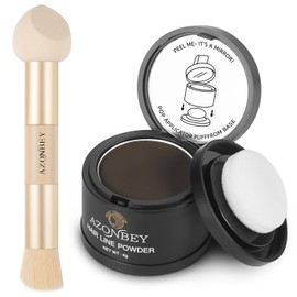 Azonbey Root Touch Up Sets,Hairline Powder Cover Up- Hairline Concealer for Thin and Thinning Hair, Water & Sweat Resistant,With Makeup Brush (Dark Brown)