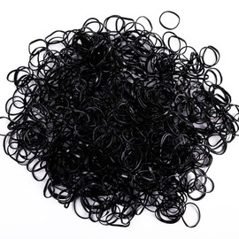 1000Pcs Black Hair Elastic Rubber Bands, MOIHSING No Damage Soft Baby Hair Ties Mini Small Ponytail Bands Stretch Elastics for Girls Women Braiding Hair Accessories with Box Package-STRONG & REUSEABLE
