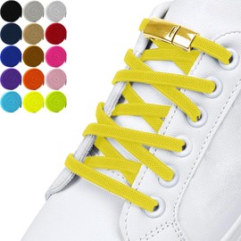 DALLAR Elastic Shoelaces Untied Strong Adjustable Shoe Laces with Magnetic Clasps Suitable for Shoes and Shoes for Kids and Adults Yellow One Size, yellow