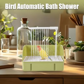 Parrot Bath Accessories - Shower Head with Running Water for Cage Fountain,Convenient Parakeet Automatic Bathing Accessories, Pet Pool Toy for Lovebirds, Cockatiels