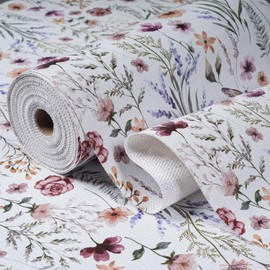 Floral Shelf and Drawer Liner for Kitchen Cabinets,16IN x 10FT Non-Adhesive and Strong Non-Slip Cabinet Drawer Liners for Kitchen Shelf, Waterproof Cupboard Liners,Easy to Clean