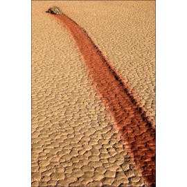 Bob Estrin Handmade Large Moving Rocks Mysteriously Move over Dry Lake Bed in California’s Death Valley National Park in an Area Called the Racetrack.
