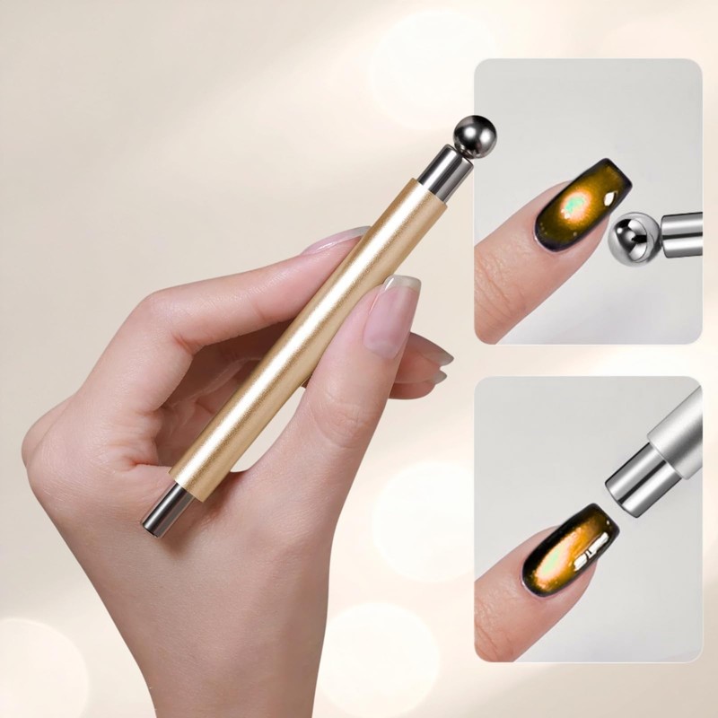 8-in-1 Cat Eye Magnet Set for Nails, French, Circular Hole,