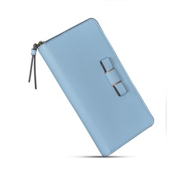 Modiko Women's Long Wallet, Large Capacity, Skimming, Coin Purse, Card Storage, Soft, Multi-functional Wallet, Cute, BLUE