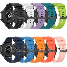 FitTurn [10 Pack] Bands Compatible with Cubitt Aura/Aura Pro/CT2 Pro/CT4/Viva Pro/Viva Watch 22MM Silicone Replacement Adjustable Quick Release Wristband Strap for Cubitt Aura/Aura Pro/CT2 Pro/CT4/Viva Pro/Viva SmartWatch