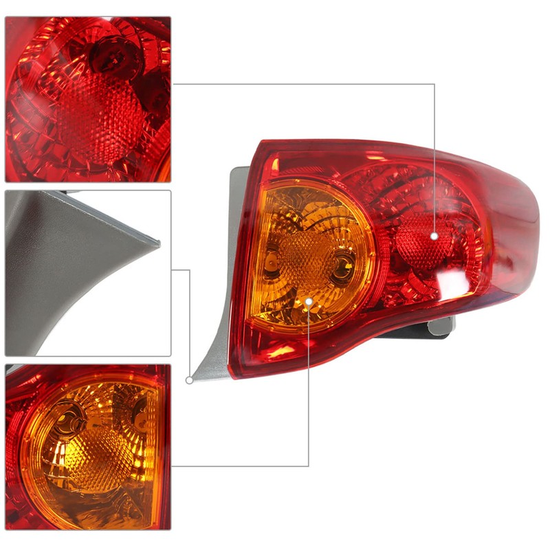 SEBLAFF 1-Pack Outer Piece Tail Light Assembly Replacement for 2009-2010