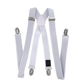 axy Men's Braces Wide 2.5 cm with 4 Strong Clips X Shape and Women (Silver (with Glitter Threads)), Silver (with glitter threads)
