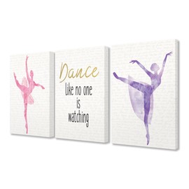 The Stupell Home Decor Collection Dance Like No One is Watching Ballerinas Stretched Canvas Wall Art, 16 x 20, Multicolor
