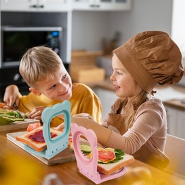 LEPCY Uncrustables Sandwich Maker Sealer Cutter, Crustless Sandwich Cutter, PB&J Uncrustable Maker - Color Turquoise, Square Shape