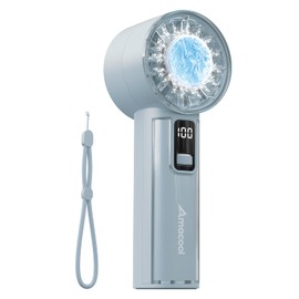 AMACOOL Handheld Fan with Ice Cooler, Mini Portable Fan Rechargeable, 18Hrs Cooling, 0-100 Adjustable Speed, Small Yet Powerful, Personal Hand Fans for Travel, Beach, Outdoor, Makeup, Gifts for Women