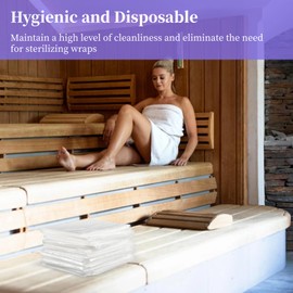 50PCS Disposable Plastic Sheeting for Body Wrap, 83‘’×47‘’ PE Sauna Bag Liner, Sauna Blanket Insert, Disposable Sheets for Home Bathtub, SPA, Beauty Salon