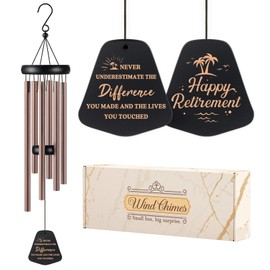 Aurahouse Retirement Gift for Woman Men, Happy Retirement Decorations Wind Chime, Best Retirement Gifts for Women Men 2026, Retired Gift for Coworkers, Teacher, Boss, Friends, 26"