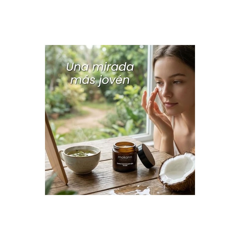 Mokkan Crema Contorno de Ojos Anti-Edad Cafeina Te Verde y