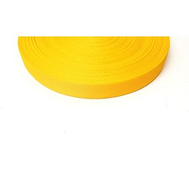 38/40mm Polypropylene Webbing Heavy Duty Strap For Backpacks Belts Handles Bags Straps Dog Leads (10 Metres, Yellow)