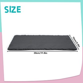 Slate Rocks for Reptiles, 11.8 x 5.9 Inch Natural Basking & Feeding Platform with Anti-Slip Pad, Reptile Landscape Habitat Decor for Bearded Dragons, Tortoise, Chameleon, Geckos (Grey)