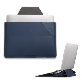 MOFT Laptop Sleeve Bag for MacBook Computer Expandable Storage, Two Adjustable Angles Laptop Stands, Ultra-Slim Stylish Pieces Laptop Case Sleeves, Deep Blue, 13"-14"
