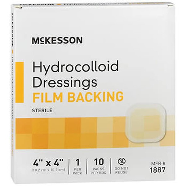 McKesson Hydrocolloid Dressing Film Backing 4"x4" - 10 ct, Pack of 2