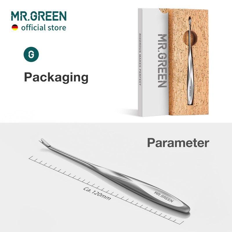 MR.GREEN Cuticle Pusher Dead Skin Remover Stainless Steel Manicure Tools