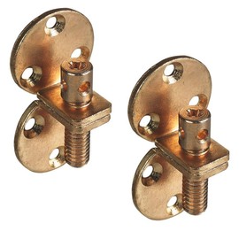 Gedotec Wooden connector for inserting furniture connector for screwing cabinet closure for furniture - hamburger | steel brass matt | made in Germany | pack of 2 - cabinet connector for screwing in