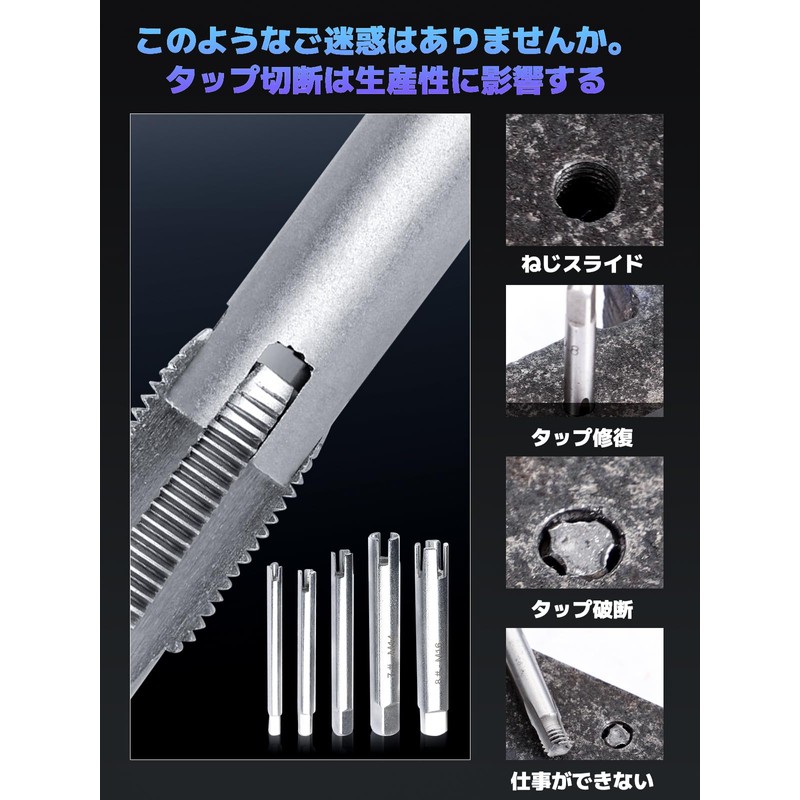HttDog M4-M22 Tap Dice Set, Screw Extractor, Reverse Tap Extractor,