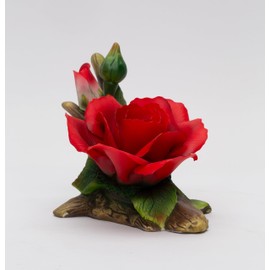 Cosmos Gifts Fine Porcelain Red Rose Flower Figurine, 5-3/4" L