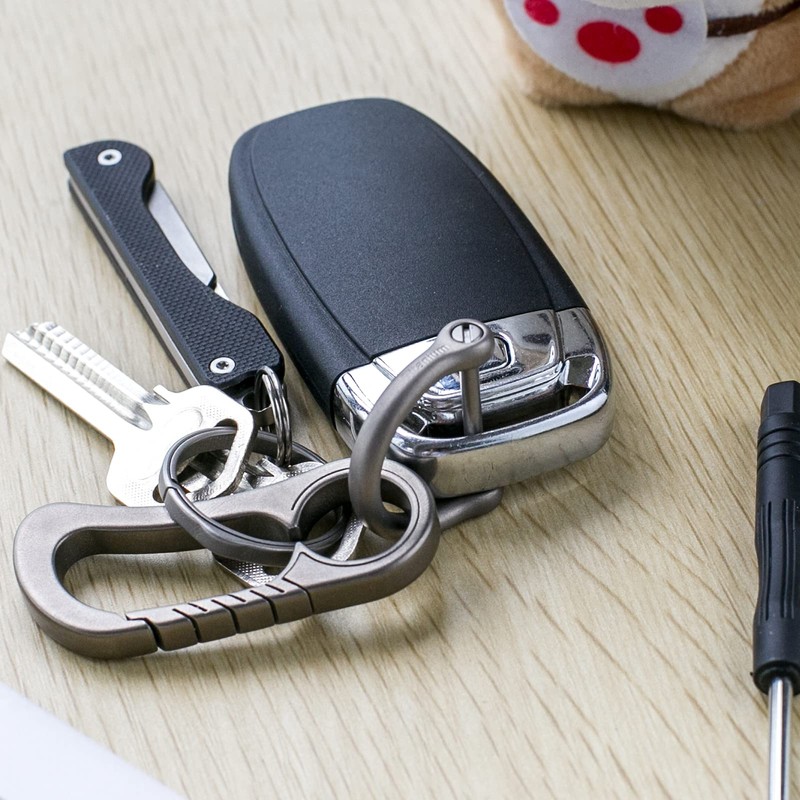 TISUR Keyring Titanium Extra Large D-Ring Key Car Motorcycle Keychain