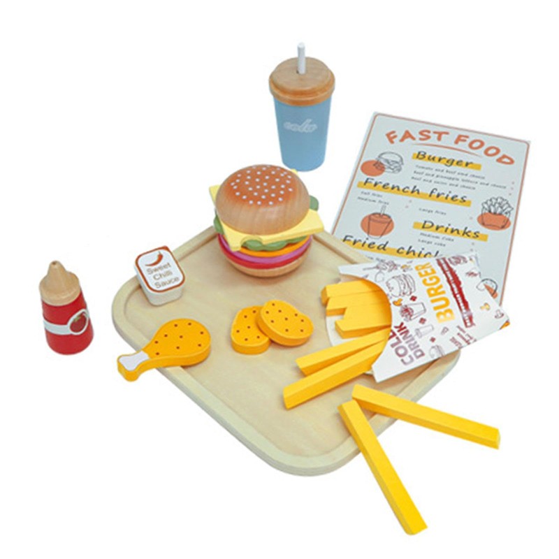 Colcolo Burger Stacking Toy Pretend Play Food Set Realistic Party