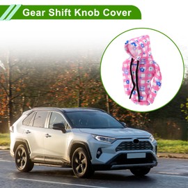 HOPESPANNER Universal 15x11.5cm/5.91"x4.53" Gear Shift Knob Cover Decoration Stick Shifting Handle Protector Polyester 1 Pcs Hoodie Style Light Pink White