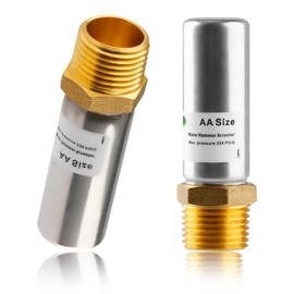AquaNeurk 2Pcs Stainless Steel Straight Water Hammer Arrestor, 1/2 Inch MIP Thread Straight Hammer Arrestor For Potable Water Plumbing Application