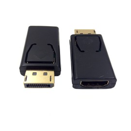 DP to HDMI Adapter Haokiang 4K 3D Gold Plated DisplayPort to HDMI Male to Female Converter Adapter 1.4V Black