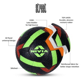 Nivia Street Rubber Football, Size 5 (Black)