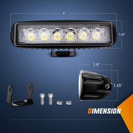 Nilight Led Light Bar 2PCS 18w Spot Driving Fog Light Led Pods Off Road Lights Boat Lights Driving Lights Led Work Light SUV Lamp