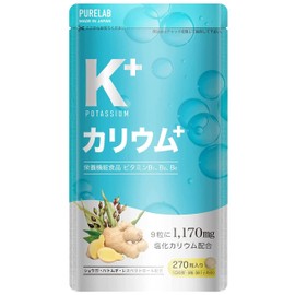 PURELAB Resveratrol Supplement with Potassium Chloride 1,170 mg, Nutritional Functional Food Vitamin B₁ B₂ B₆ Polyphenols Citric Acid Ginger, Made in Japan