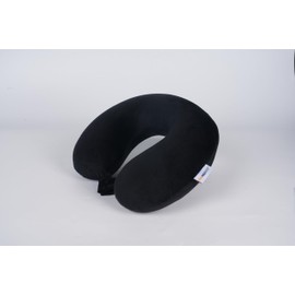 Egret Nackenkissen aus Memory-Schaum für Reisen – ergonomische Unterstützung für Kopf, Nacken & Kinn – Komfort für Flugzeug, Auto, Büro (Schwarz)