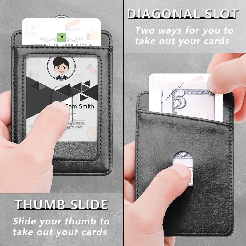 PU Leather ID Badge Holder, Life-Mate ID Badge Holder with