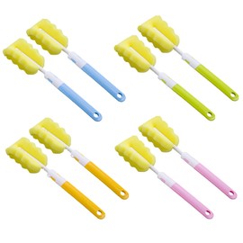 8 Stück Schaumstoffbürste, Flaschenbürste Schwamm, Baby Flaschen Reinigung Bürste, Schwamm Flaschen Reinigungsbürste, Flaschenbürste, Für Babyflaschen, Tassen (Orange, Blau, Grün, Pink)