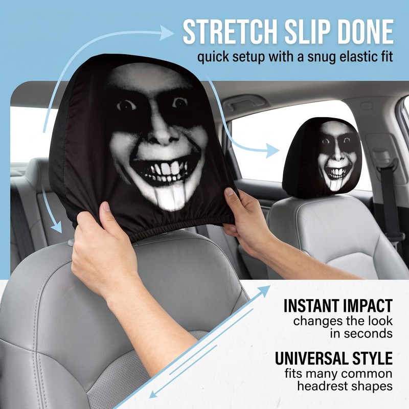 AJNZAU Pack of 2 Headrest Covers, Funny Car Headrest Covers